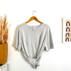 Vintage Oversized Short Sleeve Knit w silver metallic thread